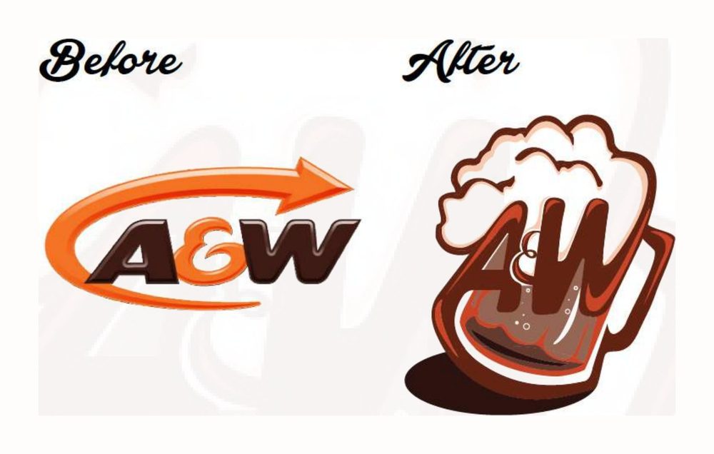 A&W — Rebrand concept · before & after