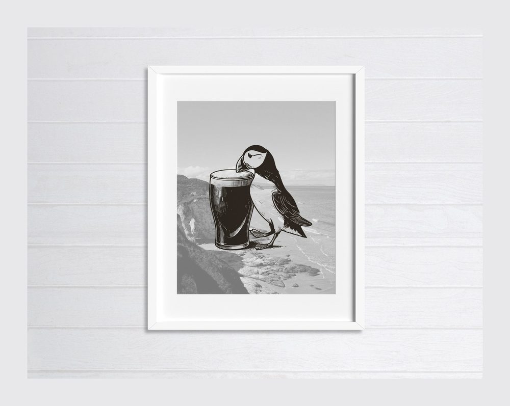The Harbour Bar — Framed puffin print