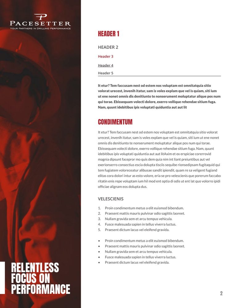 Pacesetter Directional — Introduction spread