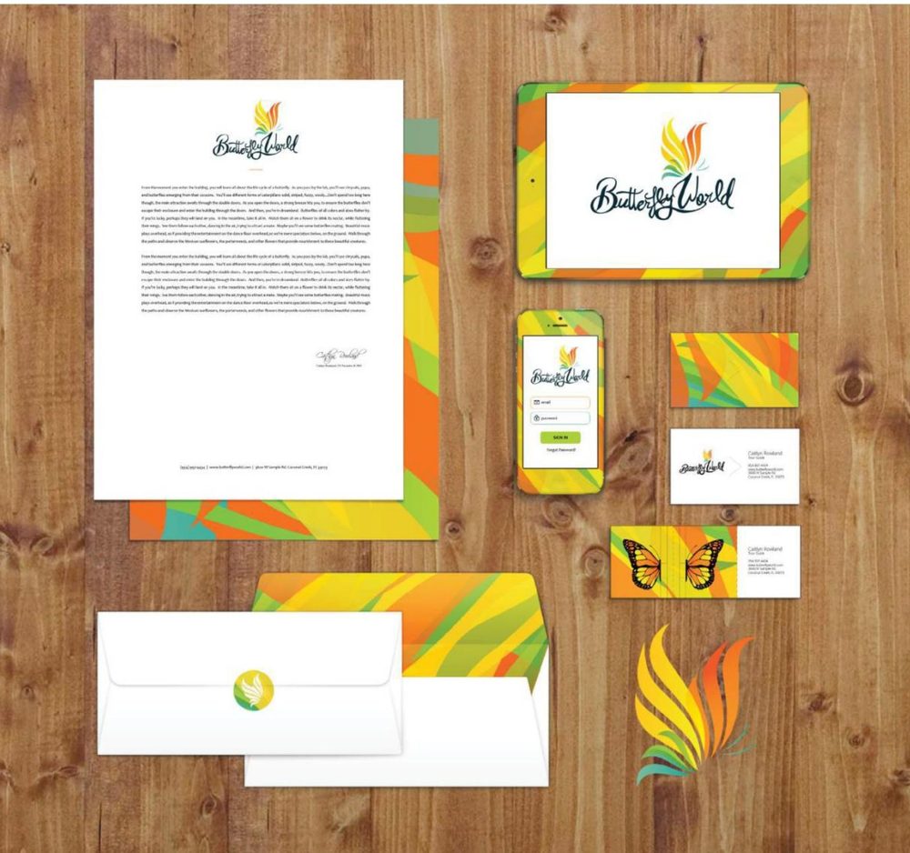 Butterfly World — Rebrand & stationery