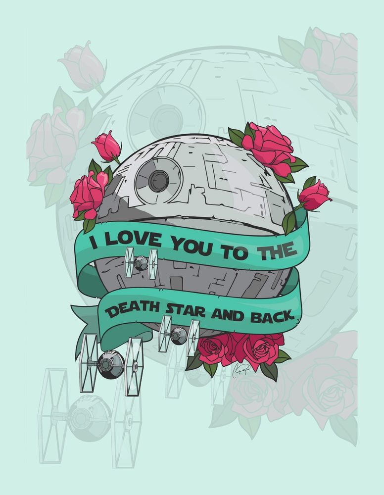 Lettering — “To the Death Star and back”