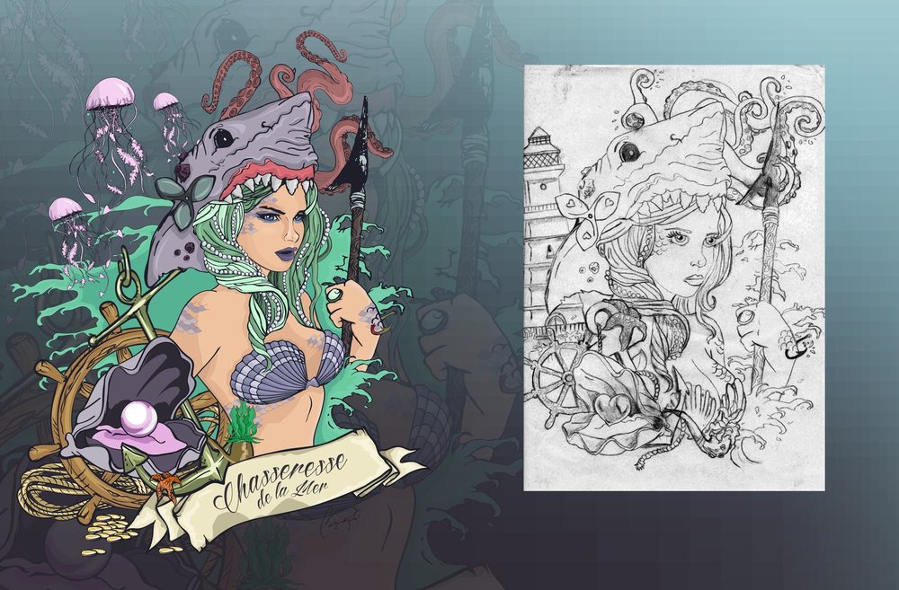 Personal — “Chasseresse de la Mer” · illustration & sketch