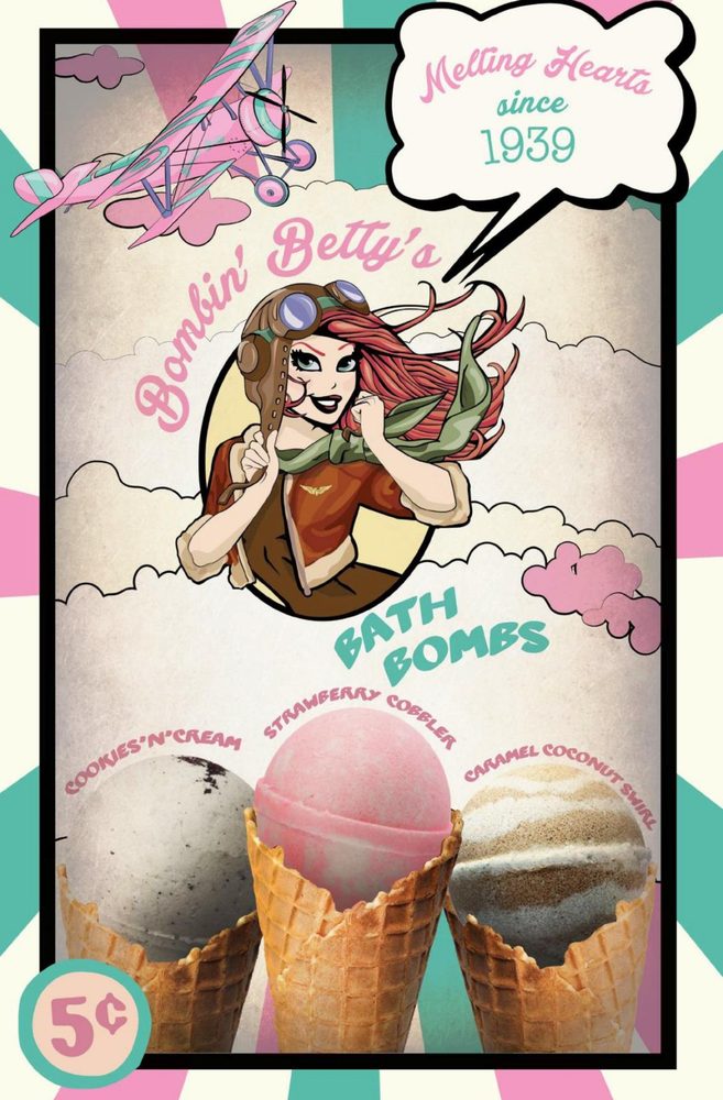 Bombin’ Betty’s — “Melting Hearts” poster