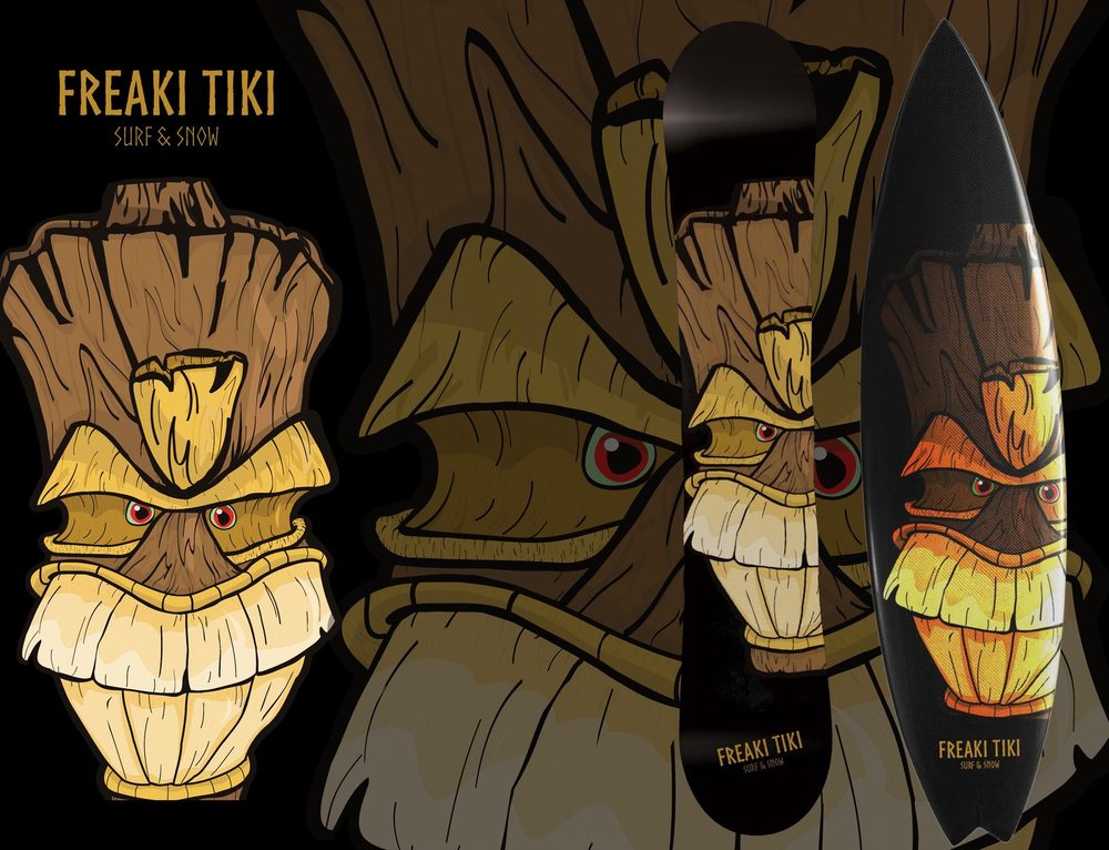 Freaki Tiki Surf & Snow — Illustrated board graphics