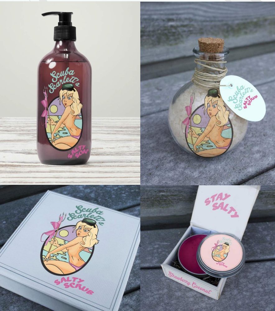 Scuba Scarlett — Salt scrub & soap range